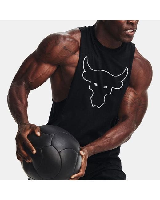 Under Armour Black Project Rock Brahma Bull Tank for men