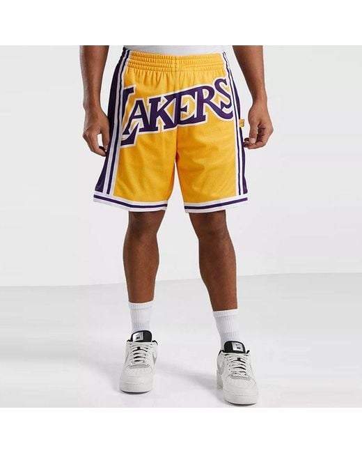 Mitchell & Ness Yellow X Nba Big Face 2.0 Shorts 'Los Angeles Lakers' for men