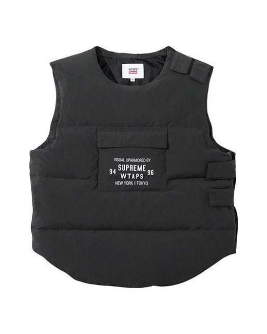 Supreme Black X Wtaps Tactical Down Vest for men