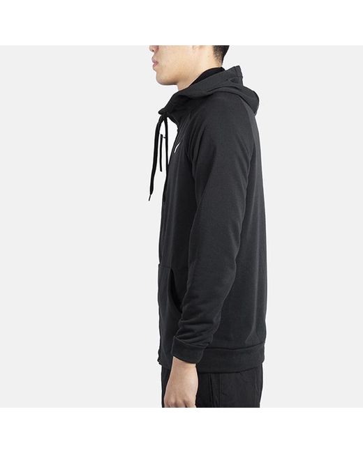 Nike Black Sports Training Casual Knit Hooded Zipper Jacket for men