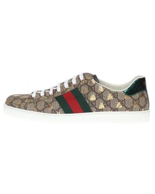 Gucci Brown Ace Gg Supreme 'Bees' for men