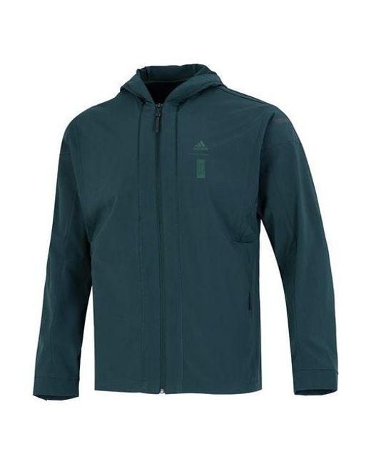Adidas Green Wj Mh Wv Wb Solid Color Athleisure Casual Sports Hooded Jacket Military for men