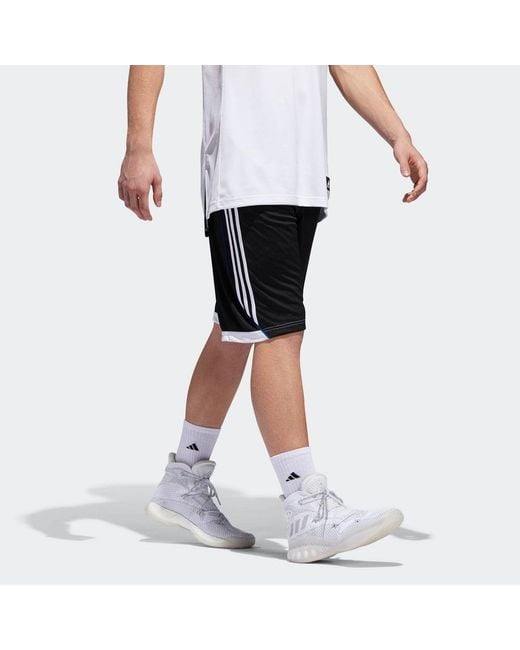 Adidas Black Sports Side Stripe Basketball Breathable Shorts for men