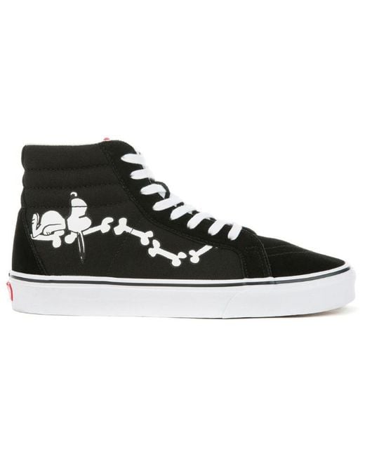 Vans Black Peanuts X Sk8-Hi Reissue 'Snoopy Bones' for men