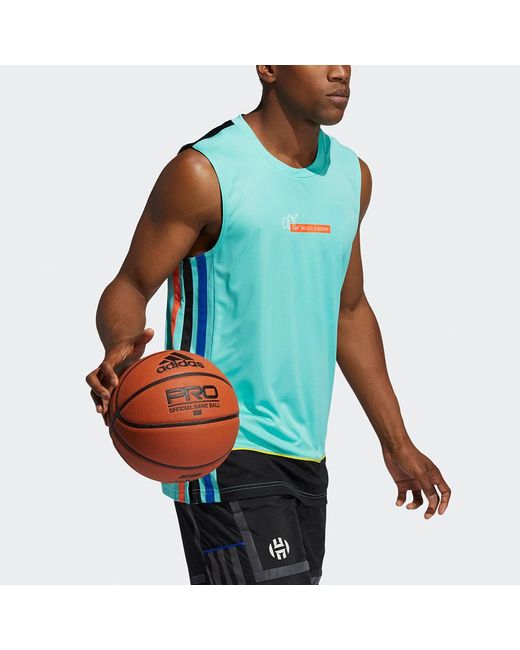 Adidas Green Hrdn Tank Logo Gym Training Basketball Sports Vest for men