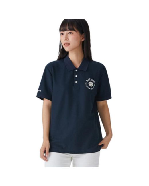 Mizuno Blue Heritage Polo Shirt for men