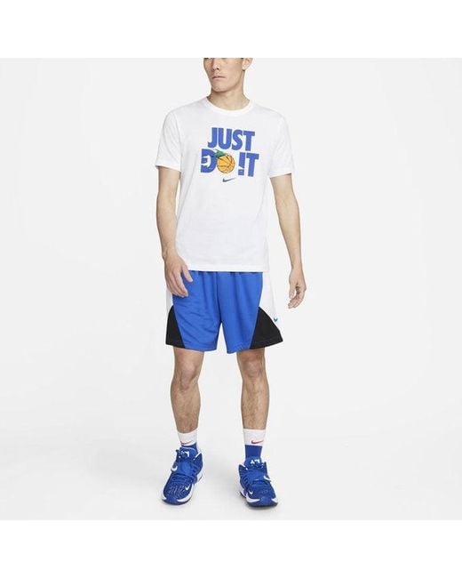 Nike Blue Just Do It Alphabet Printing Round Neck Short Sleeve for men