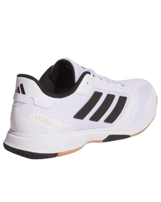 Adidas White Ligra 8 Indoor Shoes for men