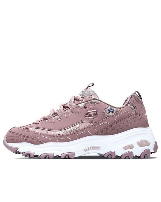Skechers Purple (Wmns) D'Lites Low-Top Clunky Shoes