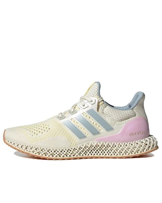 Adidas White Ultra 4D Shoes 'Off Orchid' for men