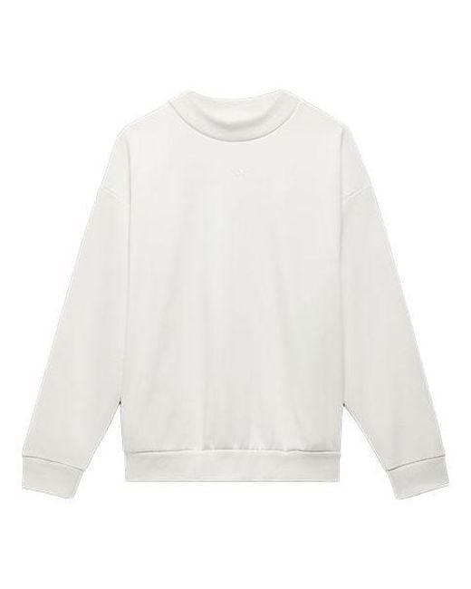 Adidas White Basketball Crew Sweatshirt for men