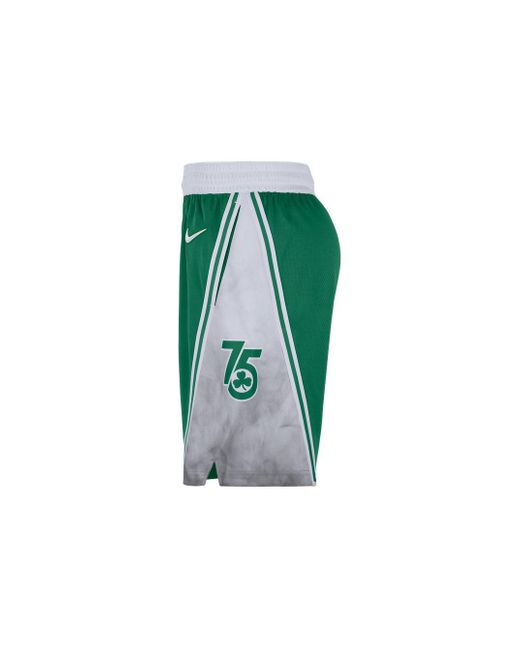 Nike Green Boston Celtics Colorblock Straight Shorts for men