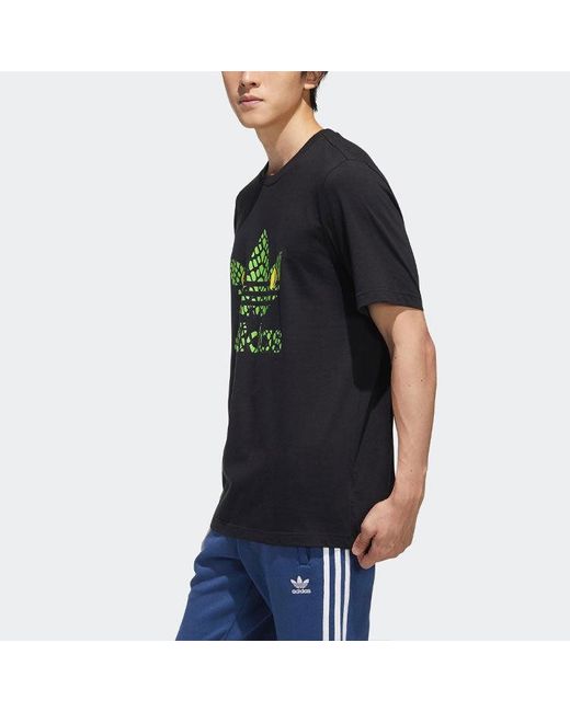 Adidas Black Originals Logo Short Sleeve T-Shirt for men