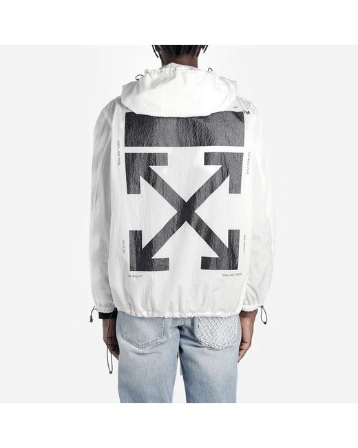 Off-White c/o Virgil Abloh Black Fw19 Printing Pullover Hooded Jacket for men