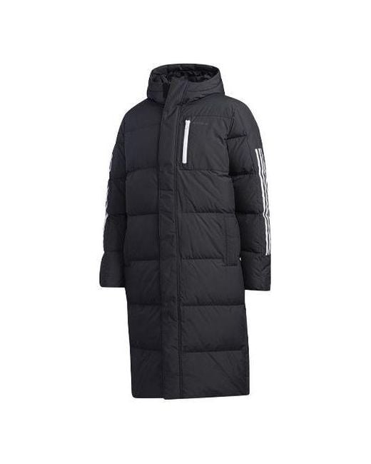 Adidas Neo Sports Hooded Down Jacket Back in Black for Men | Lyst