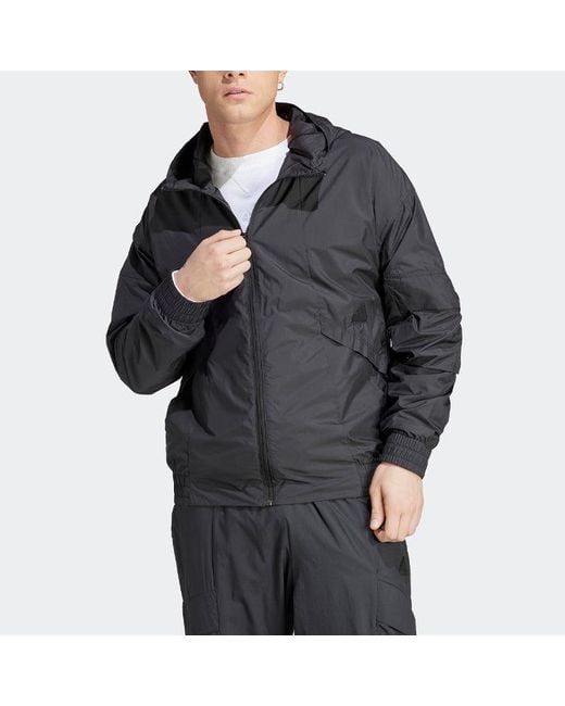 Adidas Gray City Escape Windbreaker Jacket for men