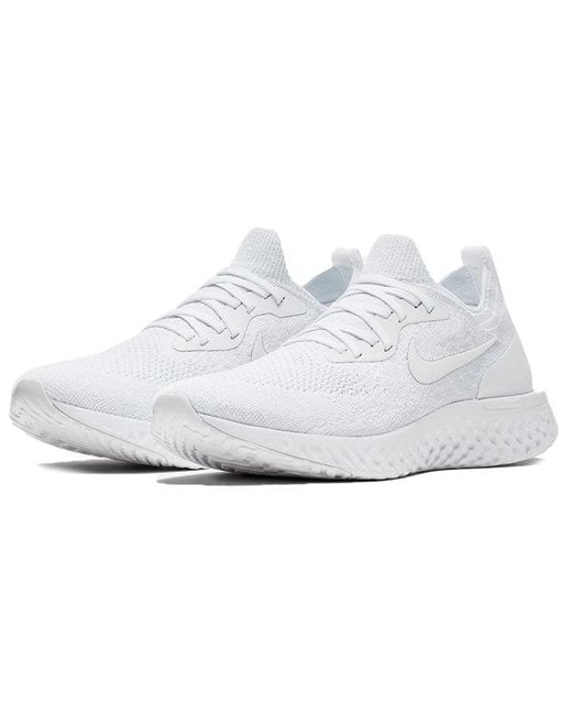 Nike White Epic React Flyknit Trainers