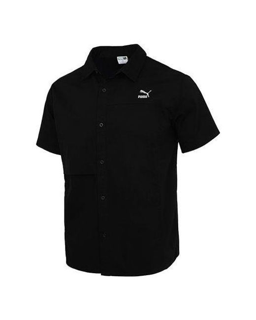 PUMA Black Classics Oversized Short Sleeve Polo Shirt for men