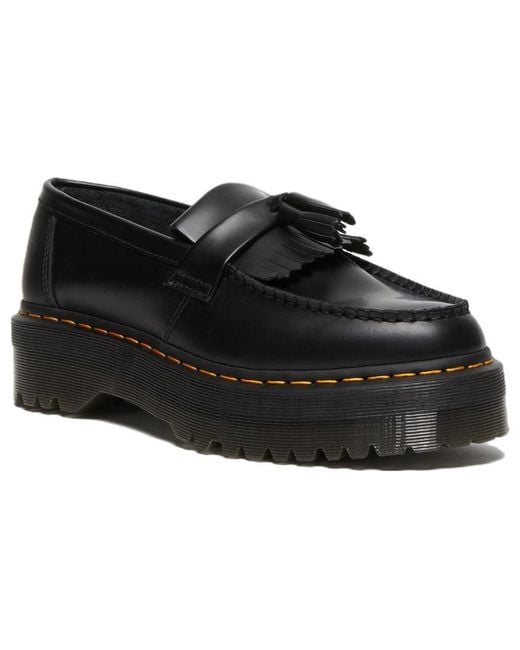 Dr. Martens Black Adrian Leather Platform Tassel Loafers Smooth' for men