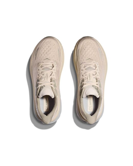 Hoka One One White Clifton 9 'Oat Milk Barley' for men