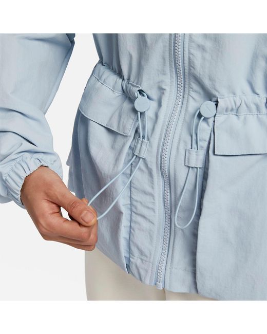 Nike Blue (Wmns) Sportswear Everything Wovens Oversized Hooded Jacket 'Light Armoury'