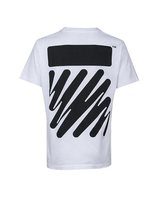 Off-White c/o Virgil Abloh Black Ss22 Solid Color Cotton Zebra Printing Short Sleeve T-Shirt for men