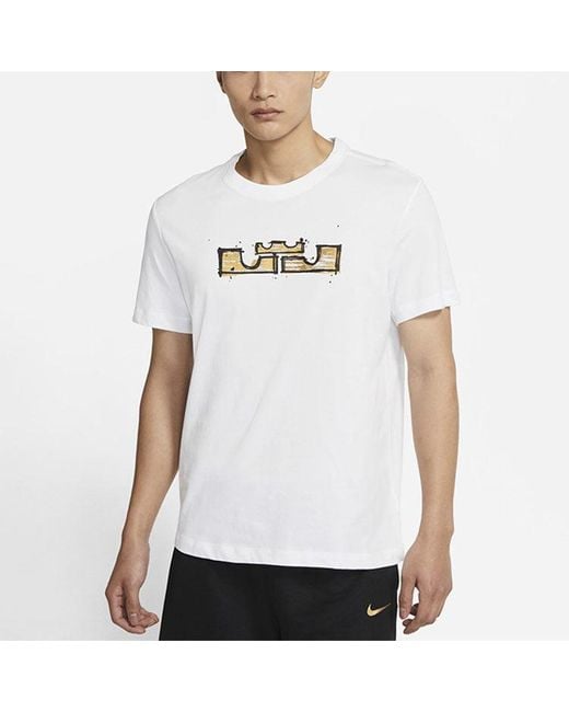 Nike White As Nk Dry Lbj Ssnl Logo Tee for men