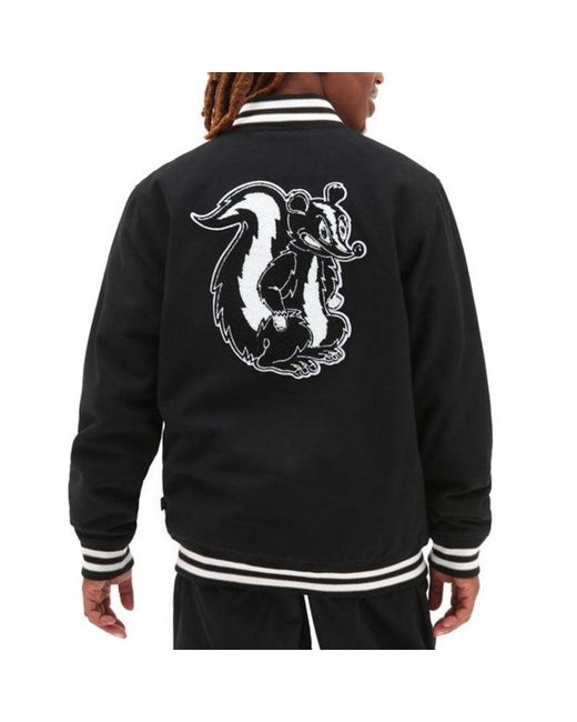 Vans Black Checkerboard Research Varsity Jacket for men