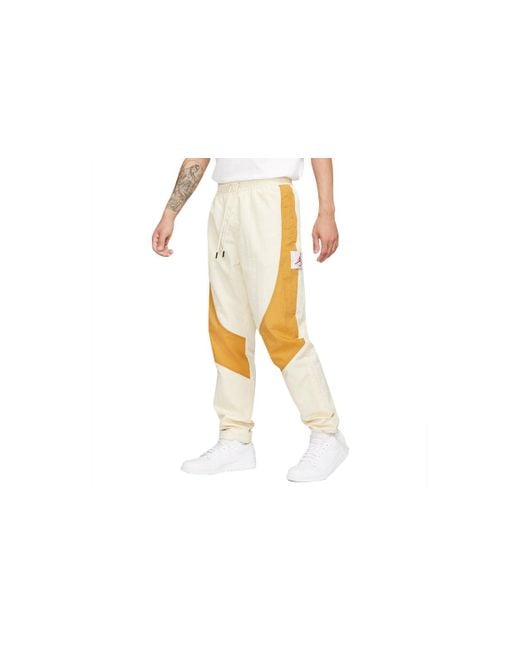Nike Yellow Flight Contrasting Colors Breathable Drawstring Sports Pants for men