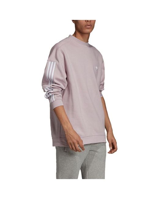 Adidas Purple Originals Casual Sports Round Neck Pullover for men