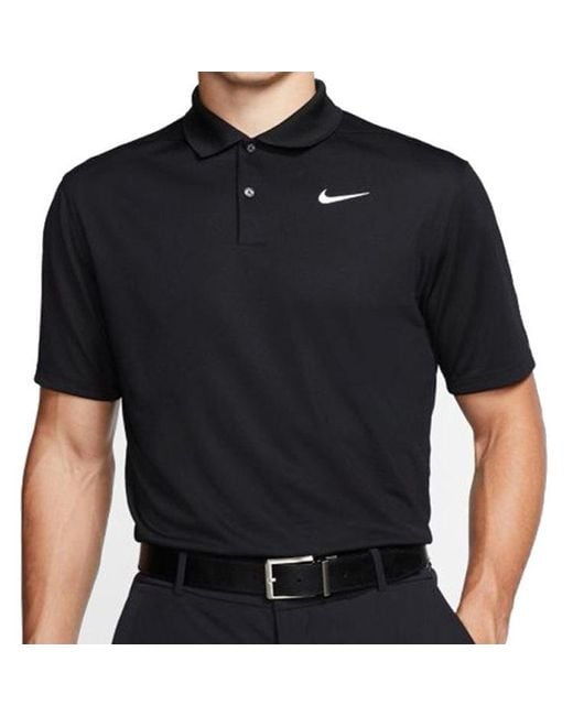 Nike Black Logo Quick Dry Breathable Sports Short Sleeve Polo Shirt for men