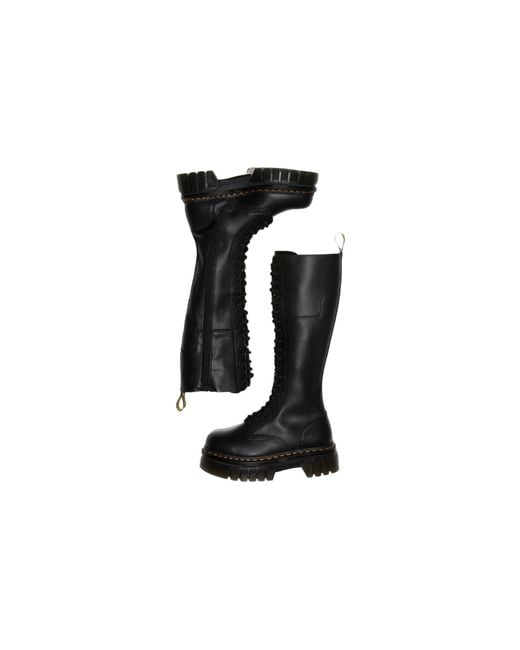 Dr. Martens Black (Wmns) Dr.Martens Audrick 20-Eye Leather Knee High Platform Boots