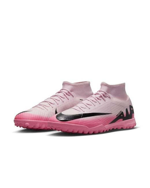 Nike Pink Mercurial Superfly 9 Academy Tf High-Top Soccer Shoes for men