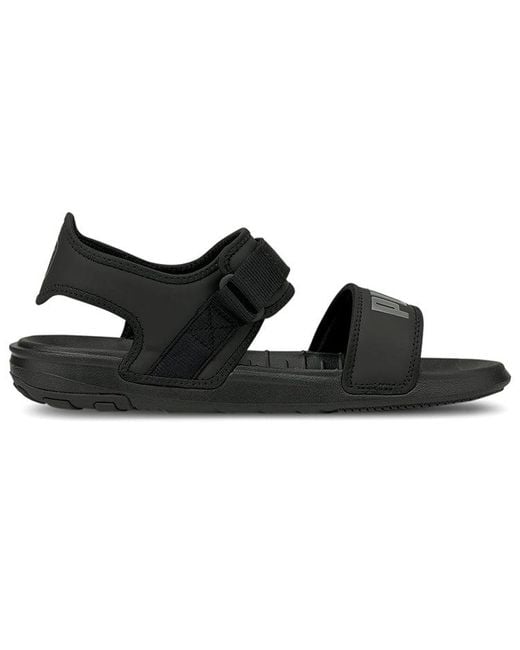 PUMA Black Softride Sandal 'Castlerock' for men