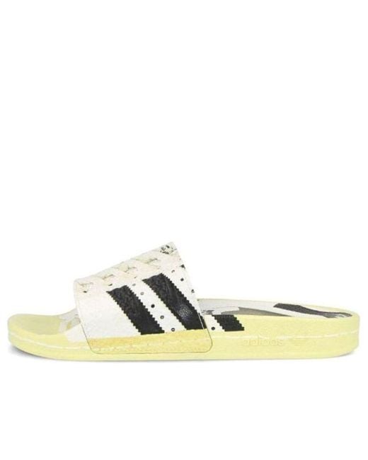 Adidas Yellow Adilette Slides 'Superstar' for men