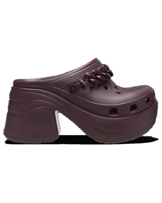 CROCSTM Brown Siren Chain Clog; Dark Cherry