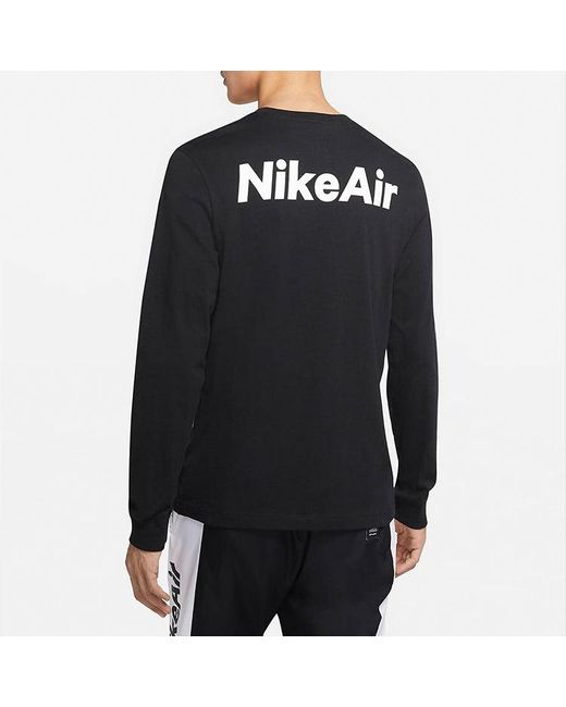 Nike Black Casual Sports Round Neck Logo Long Sleeves for men