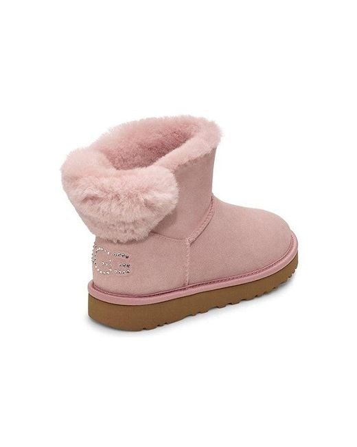Ugg Pink (Wmns) Classic Bling Mini Fleece Lined