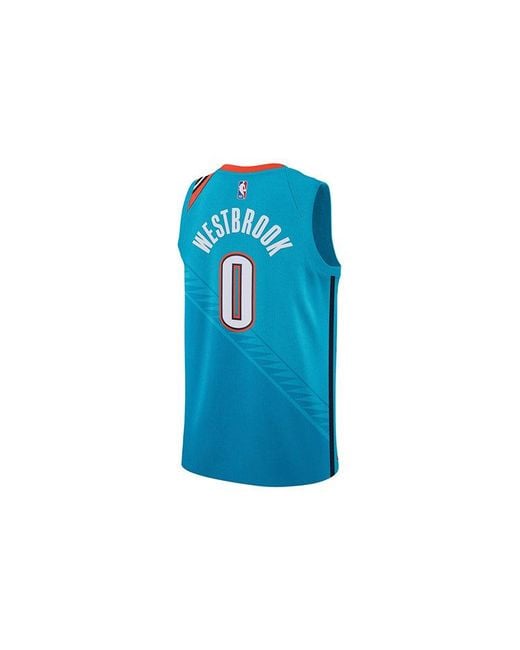 Nike Blue Nba Russell Westbrook City Edition (Oklahoma City Thunder) Swingman Jersey for men