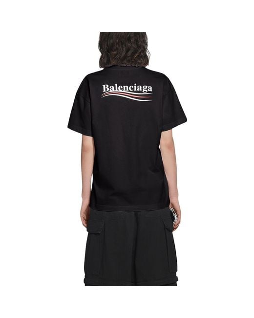 Balenciaga Black (Wmns) Political Campaign Logo Short Sleeve T-Shirt