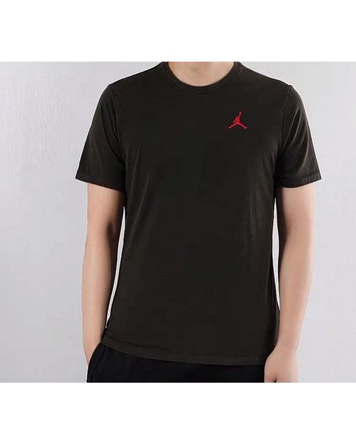 Nike Black Back Printing Flying Retro Short Sleeve Distress for men