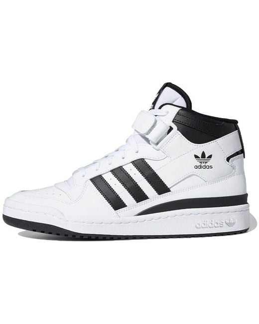 Adidas White Forum Mid Shoes for men