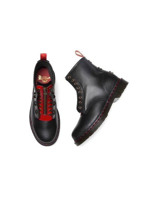 Dr. Martens 1460 Year Of The Rabbit Leather Lace Up Boots in Black