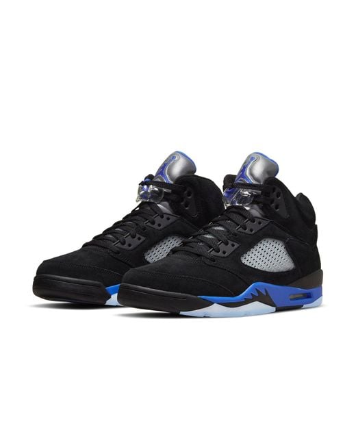Nike Blue Air Jordan 5 Retro Shoes In Black, for men