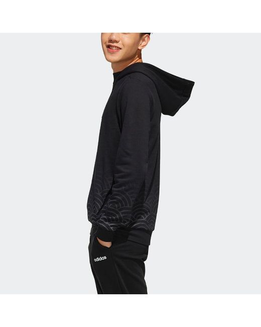 Adidas Blue Neo Sweat Hoody Knitted Hooded Sweater for men