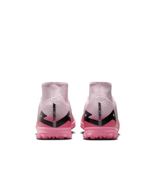 Nike Pink Mercurial Superfly 9 Academy Tf High-Top Soccer Shoes for men