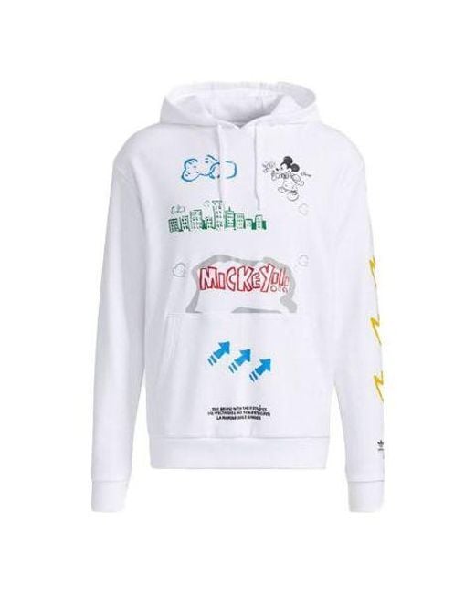 Adidas White Originals Fangtastic Series Disney Mickey Printing Pullover for men