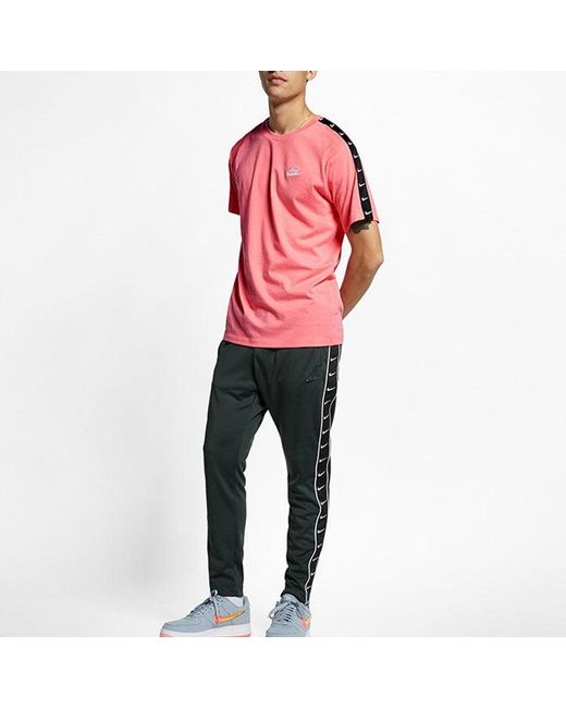 Nike Pink Sportswear Swoosh Logo Sports Short Sleeve for men