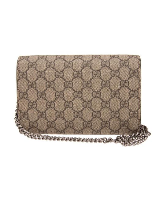Gucci Metallic (Wmns) Dionysus Tiger Head Logo Canvas Chain Shoulder Messenger Bag Mini Classic