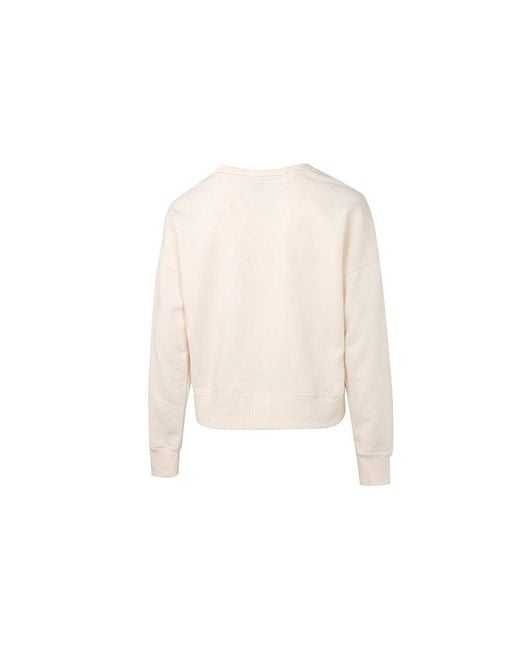 PUMA White (Wmns) Classics Metallic Logo Crew Tr Round-Neck Sweatshirtbeige